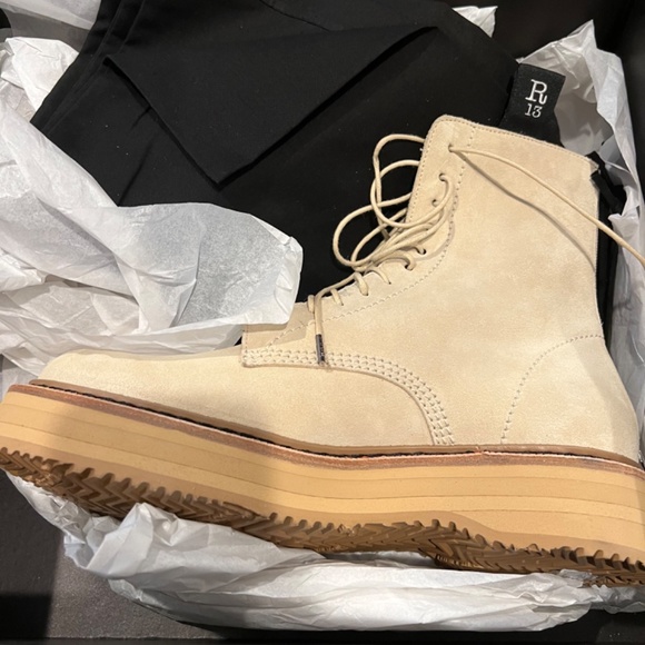 R13 Single Stack Suede Boots - Picture 2 of 3
